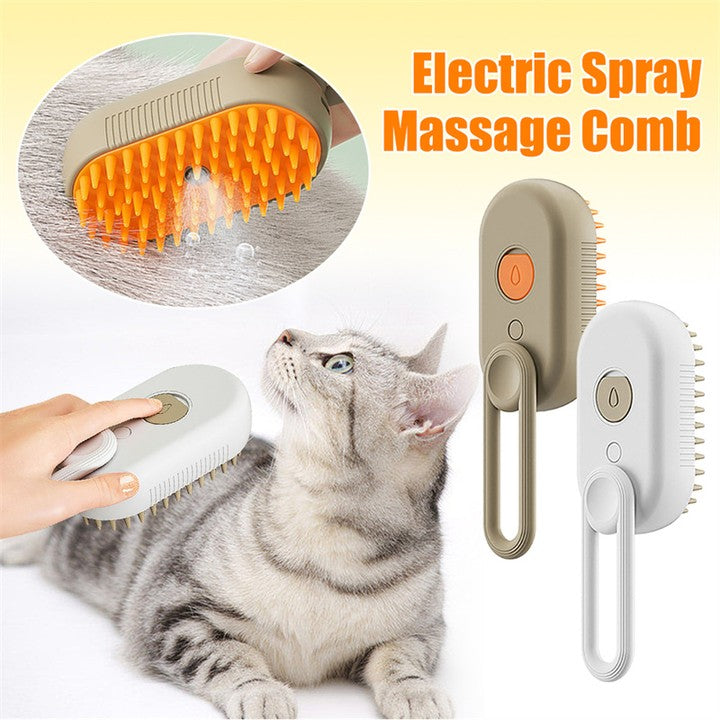 FluffMist Pet Brush – Steam Mist Grooming & Detangling Tool