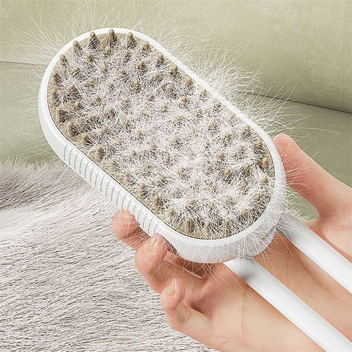 FluffMist Pet Brush – Steam Mist Grooming & Detangling Tool
