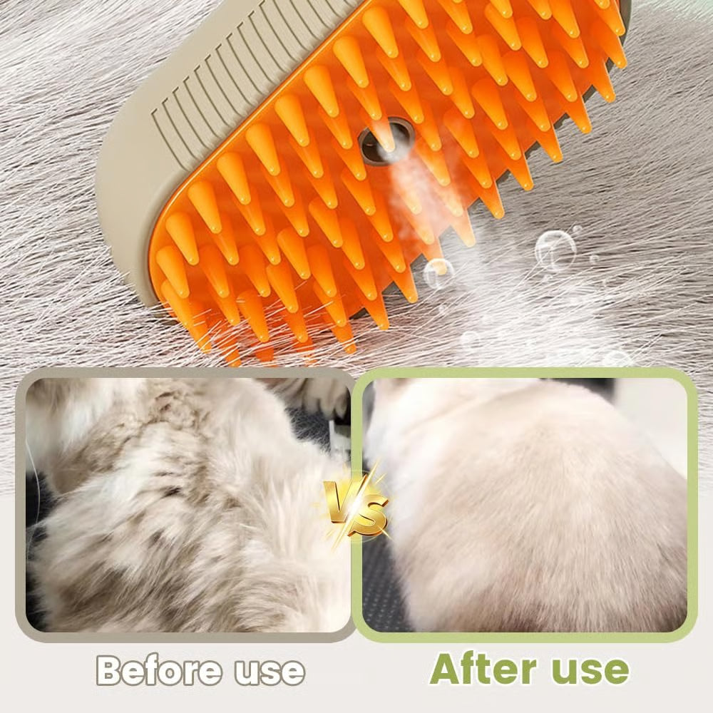 FluffMist Pet Brush – Steam Mist Grooming & Detangling Tool
