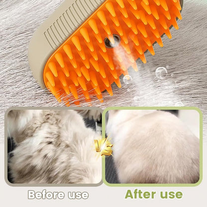 FluffMist Pet Brush – Steam Mist Grooming & Detangling Tool
